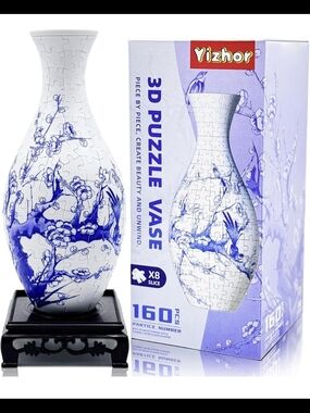 Yizhor 3D Puzzle Vase for Adults,160-Piece Unique Curved Plastic